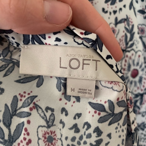 Loft | white floral asymmetrical top - Picture 2 of 6